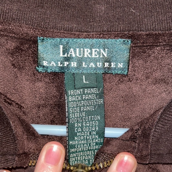 Lauren Ralph Lauren Dark Brown Faux Suede Zip Up Jacket - Picture 2 of 4